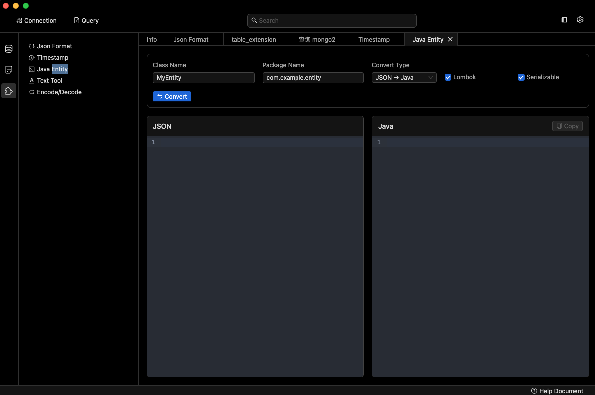 JavaEntity 生成工具